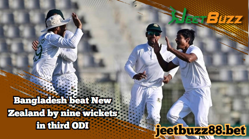 Bangladesh secures a nine-wicket victory over New Zealand in the third ODI, while New Zealand claims the series 2-1